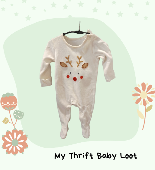 Preloved M&S fleece Christmas onesie (3-6 months)